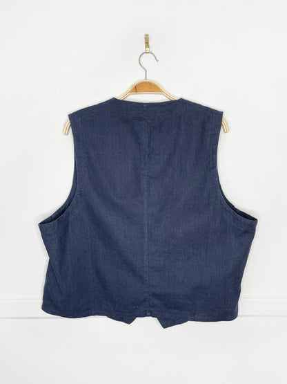 vintage 90s panchetti ramie - blend vest - good market thrift store