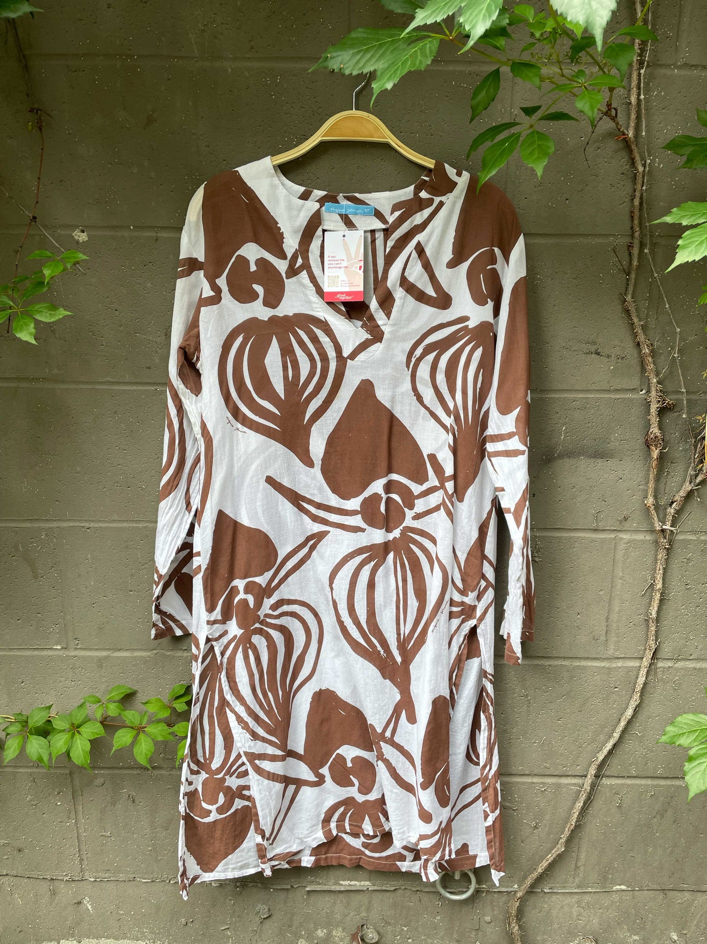 virginia johnson fig print beach tunic coverup