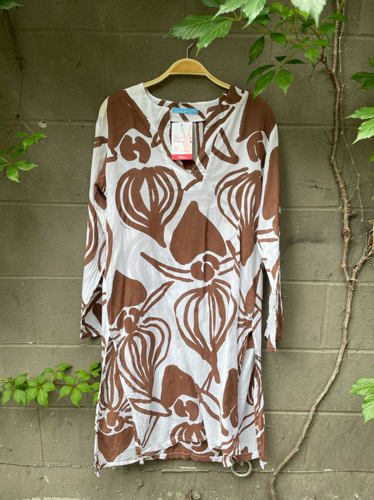 virginia johnson fig print beach tunic coverup
