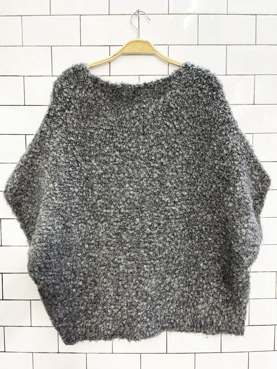 zara mohair - blend boucle knit sleeveless sweater | made in italy - good market thrift store