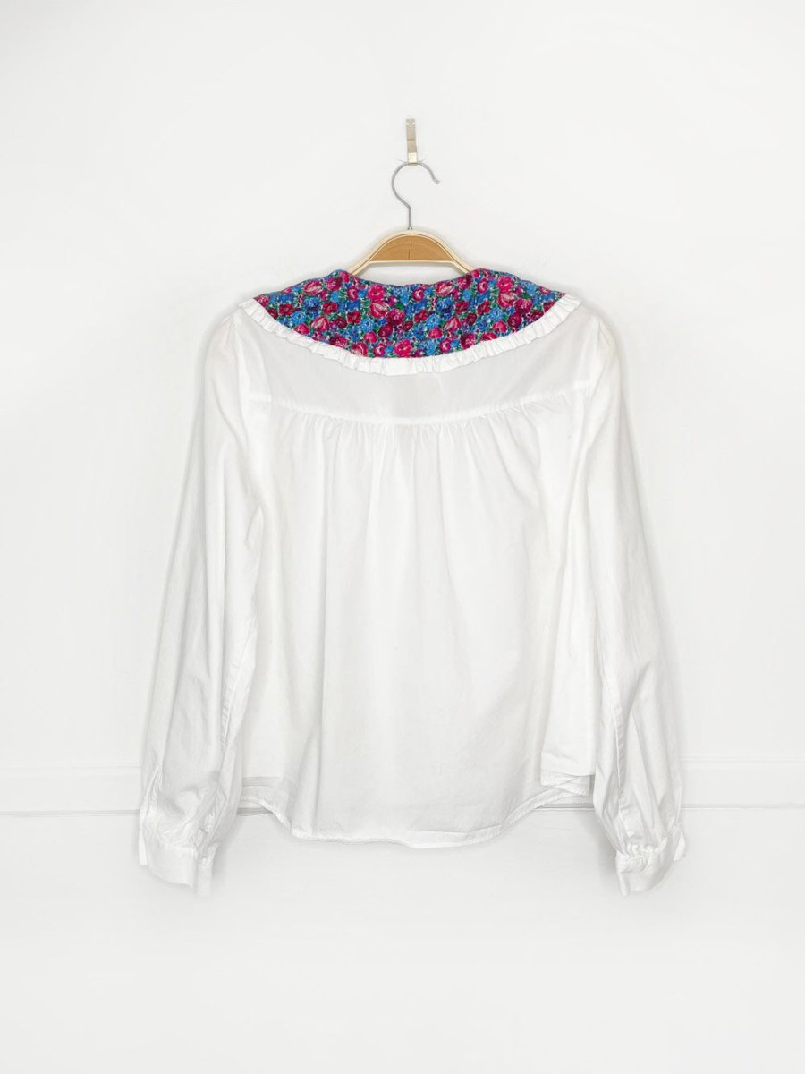 zara floral big collar poplin shirt - good market thrift store