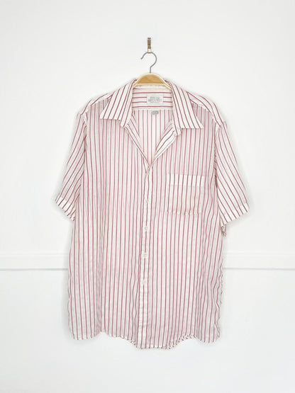 vintage 80s arrow bradstreet oversized sheer stripe shirt - good market thrift store