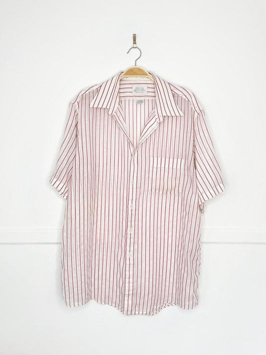 vintage 80s arrow bradstreet oversized sheer stripe shirt - good market thrift store