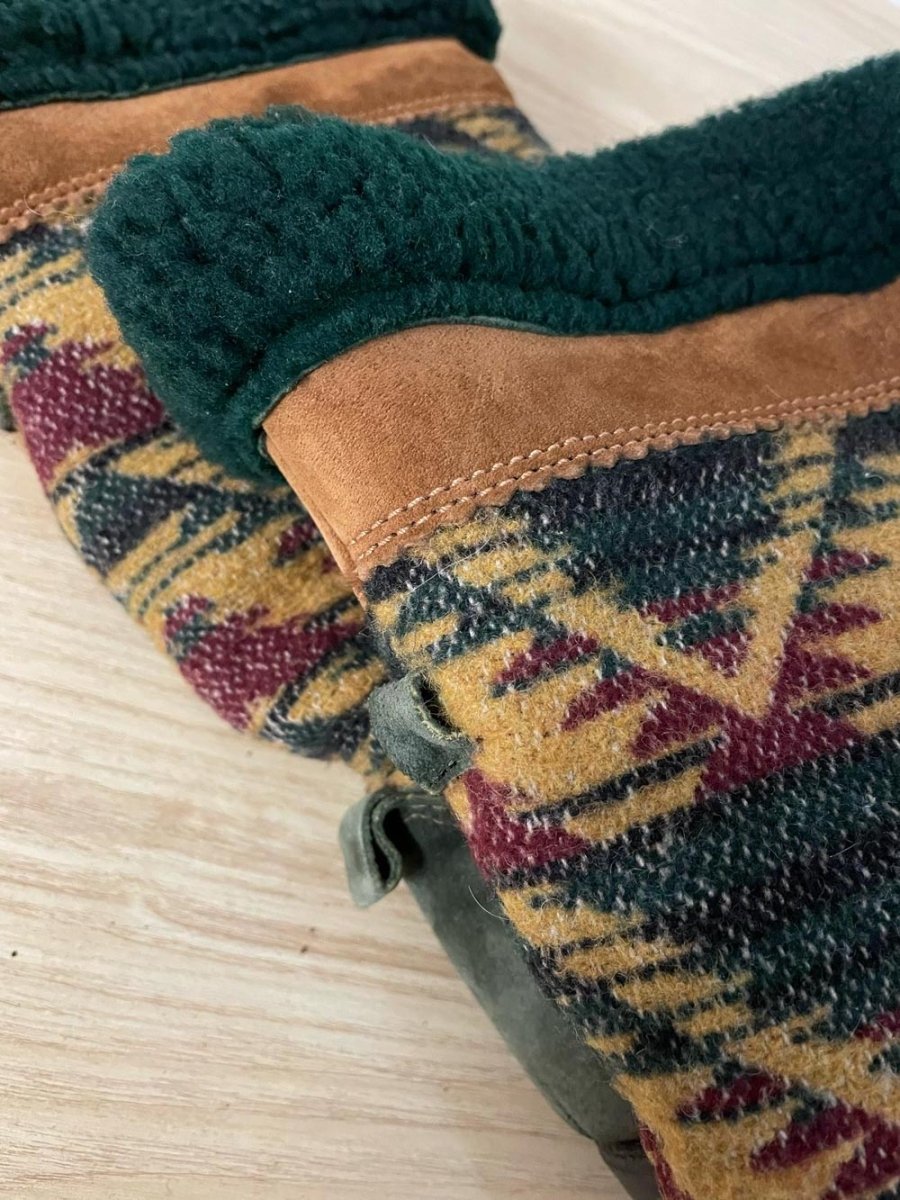 vintage 90s cougar navajo sherpa lined suede boots - good market thrift store