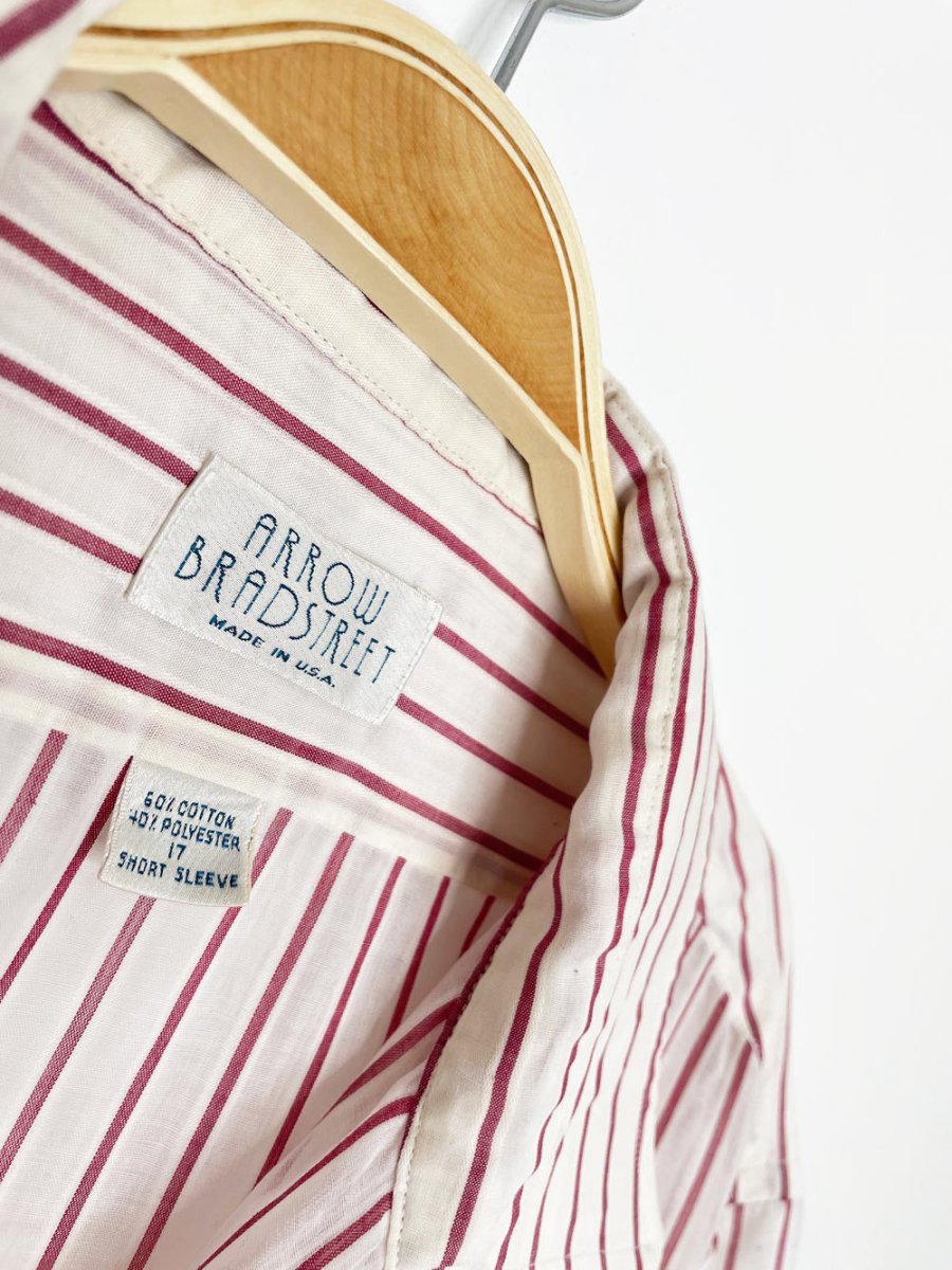 vintage 80s arrow bradstreet oversized sheer stripe shirt - good market thrift store