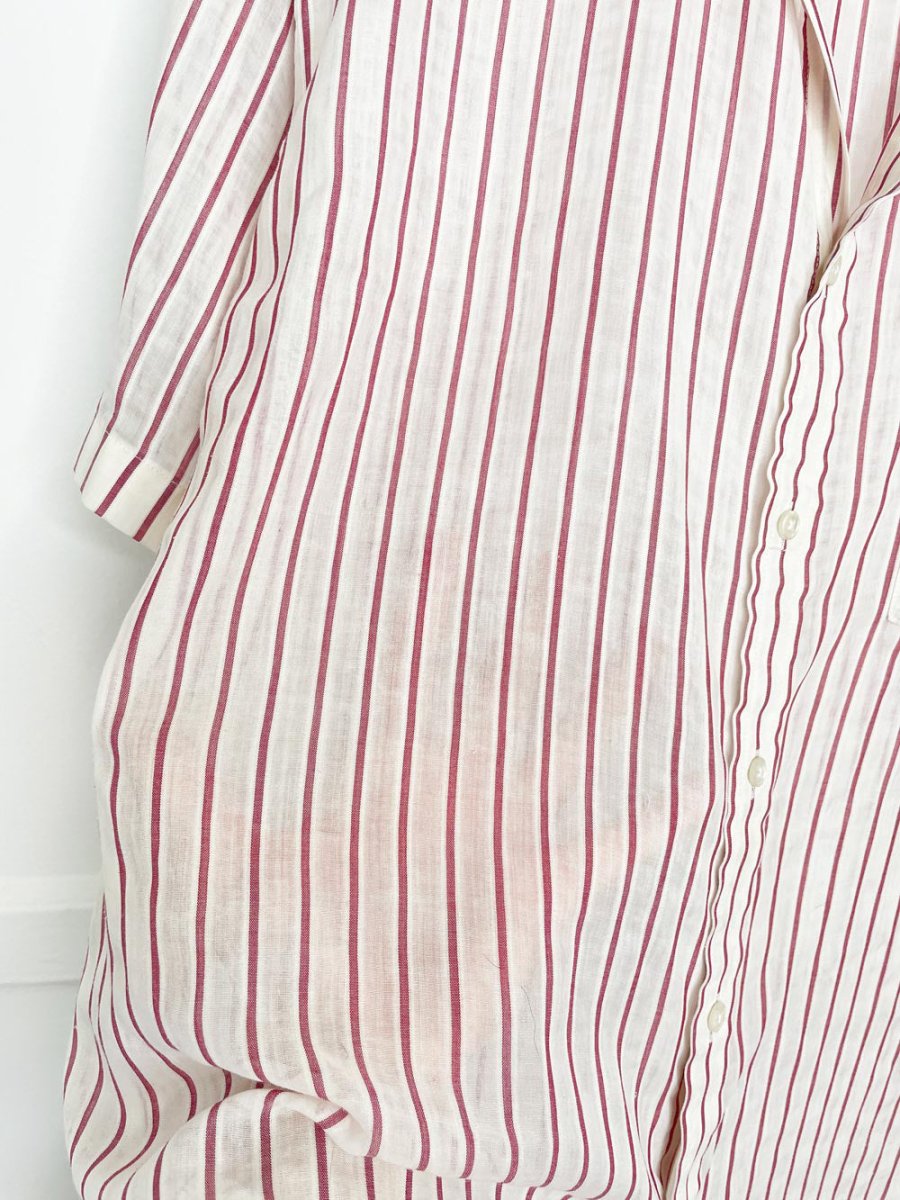 vintage 80s arrow bradstreet oversized sheer stripe shirt - good market thrift store