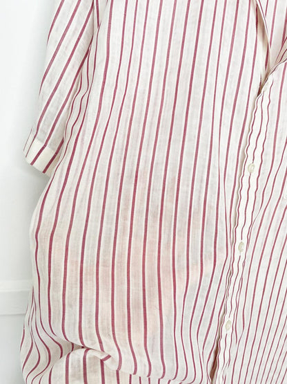 vintage 80s arrow bradstreet oversized sheer stripe shirt - good market thrift store