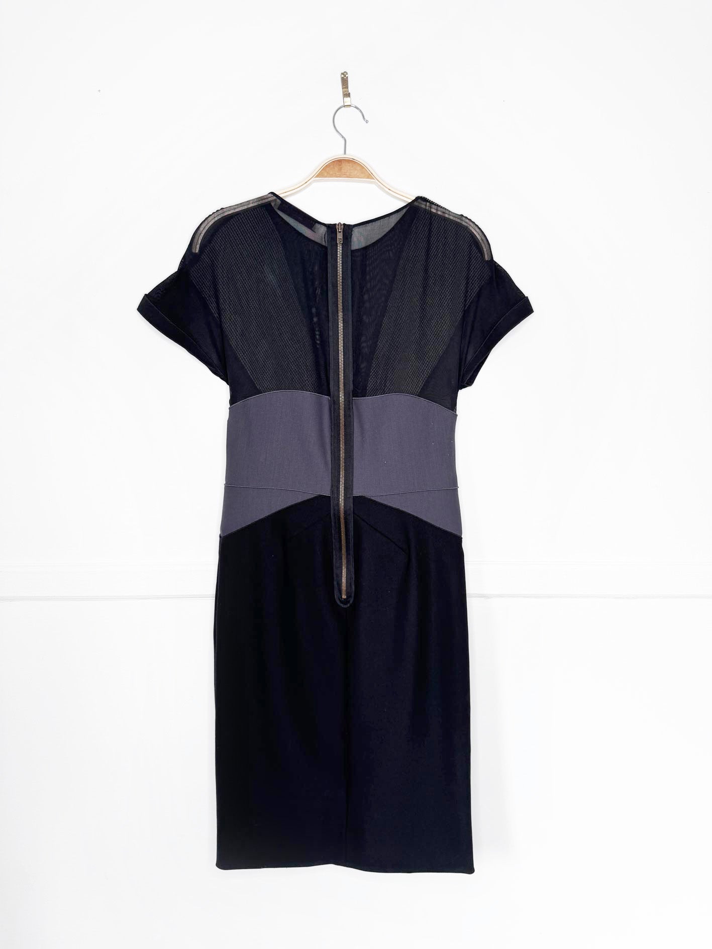 stella mccartney wool-silk houndstooth mesh mini dress