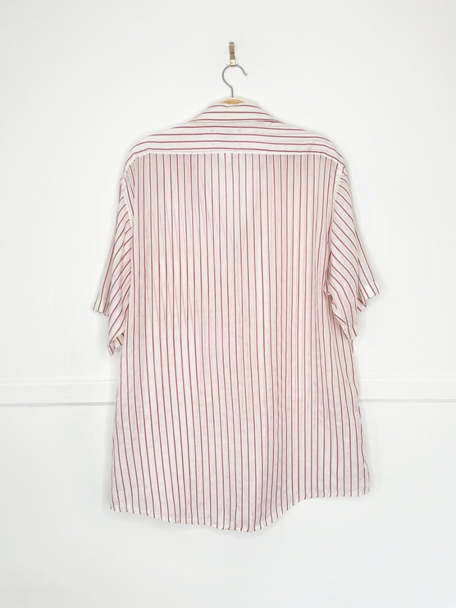 vintage 80s arrow bradstreet oversized sheer stripe shirt - good market thrift store