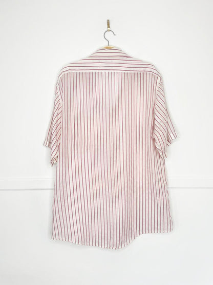 vintage 80s arrow bradstreet oversized sheer stripe shirt - good market thrift store