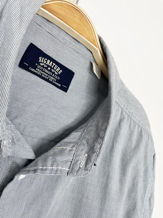 levi's blue stripe relaxed fit shirt - good market thrift store