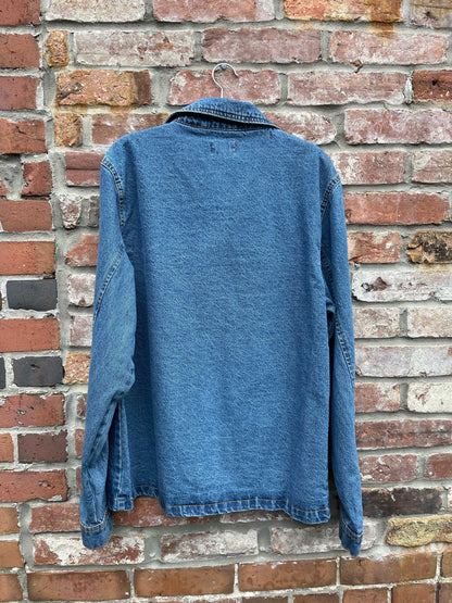 hudson nylon pocket denim trucker jacket