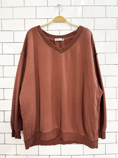 jackson rowe oversized fit v - neck sweatshirt - good market thrift store