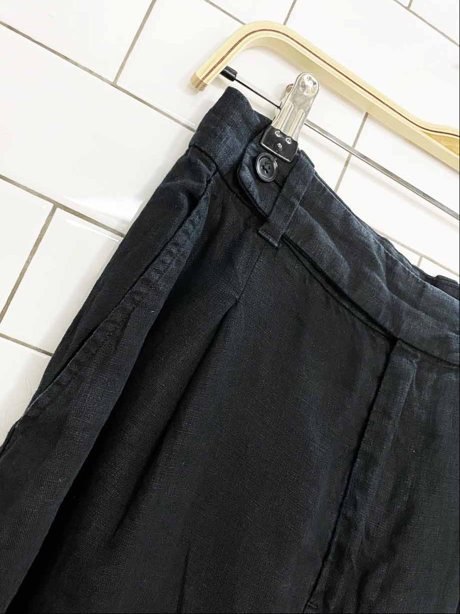 madewell 100% linen pleated wide leg trousers