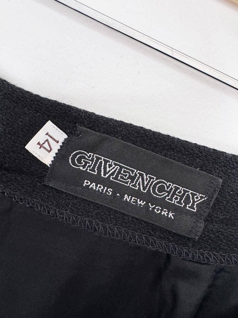 vintage 70s givenchy wool monogram logo wide leg trouser