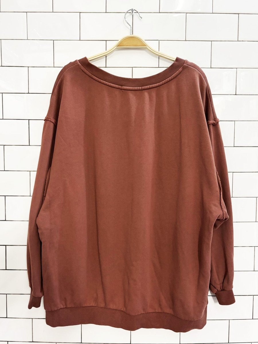 jackson rowe oversized fit v - neck sweatshirt - good market thrift store