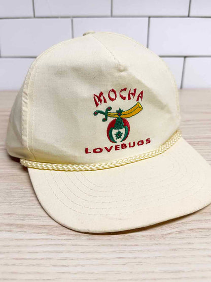 vintage 80s mocha lovebugs rope trim hat | headline headwear