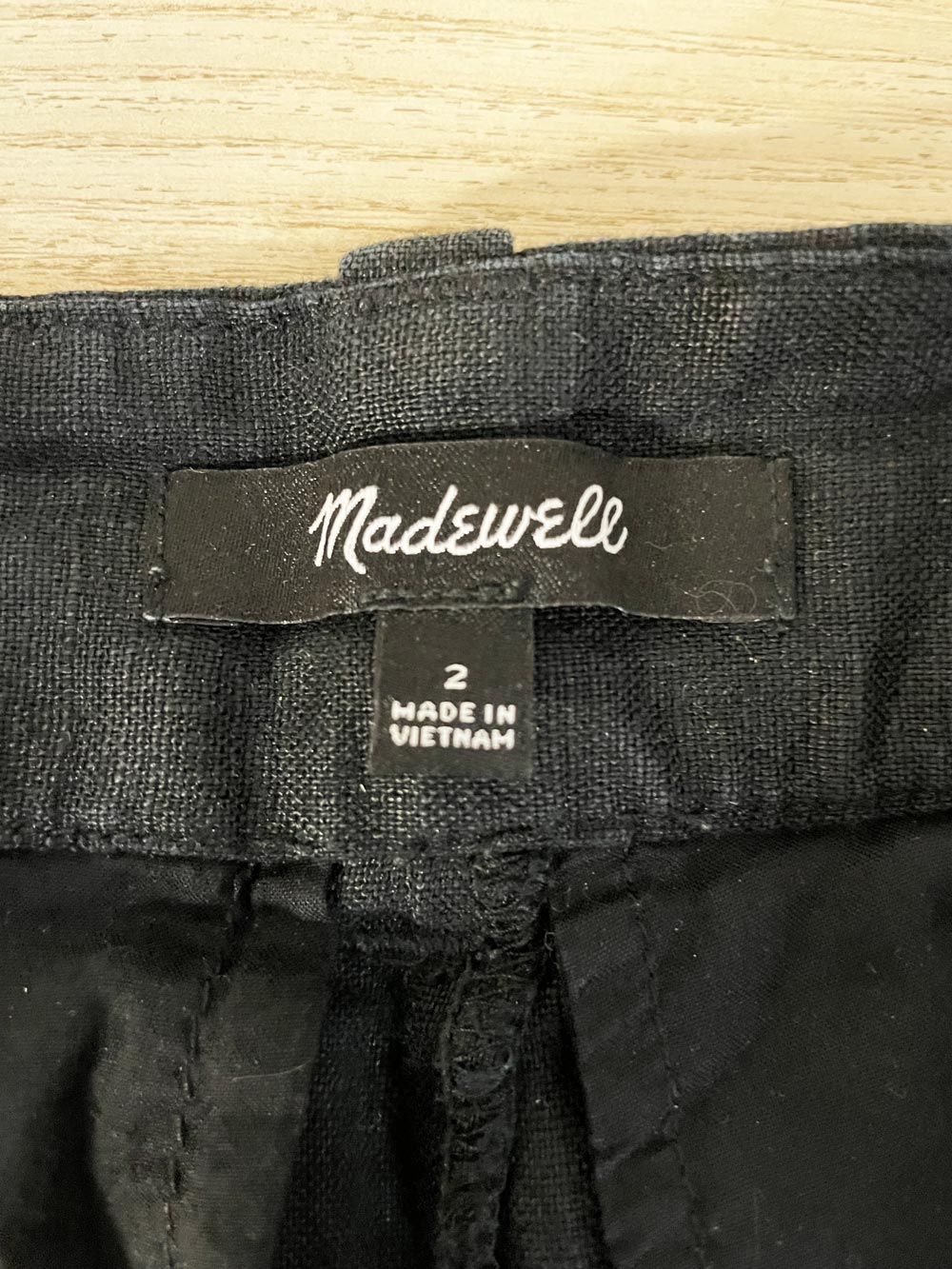 madewell 100% linen pleated wide leg trousers