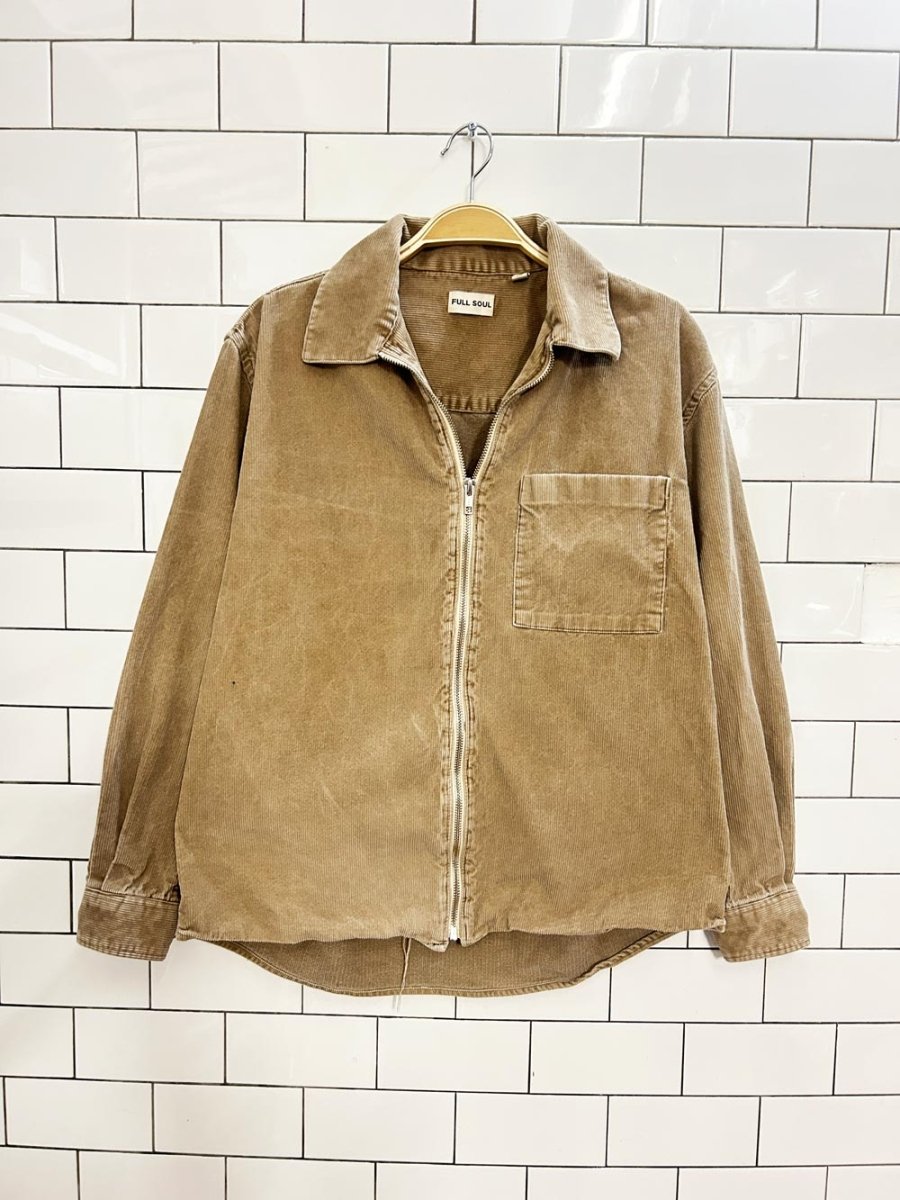 full soul corduroy zip shirt jacket - good market thrift store