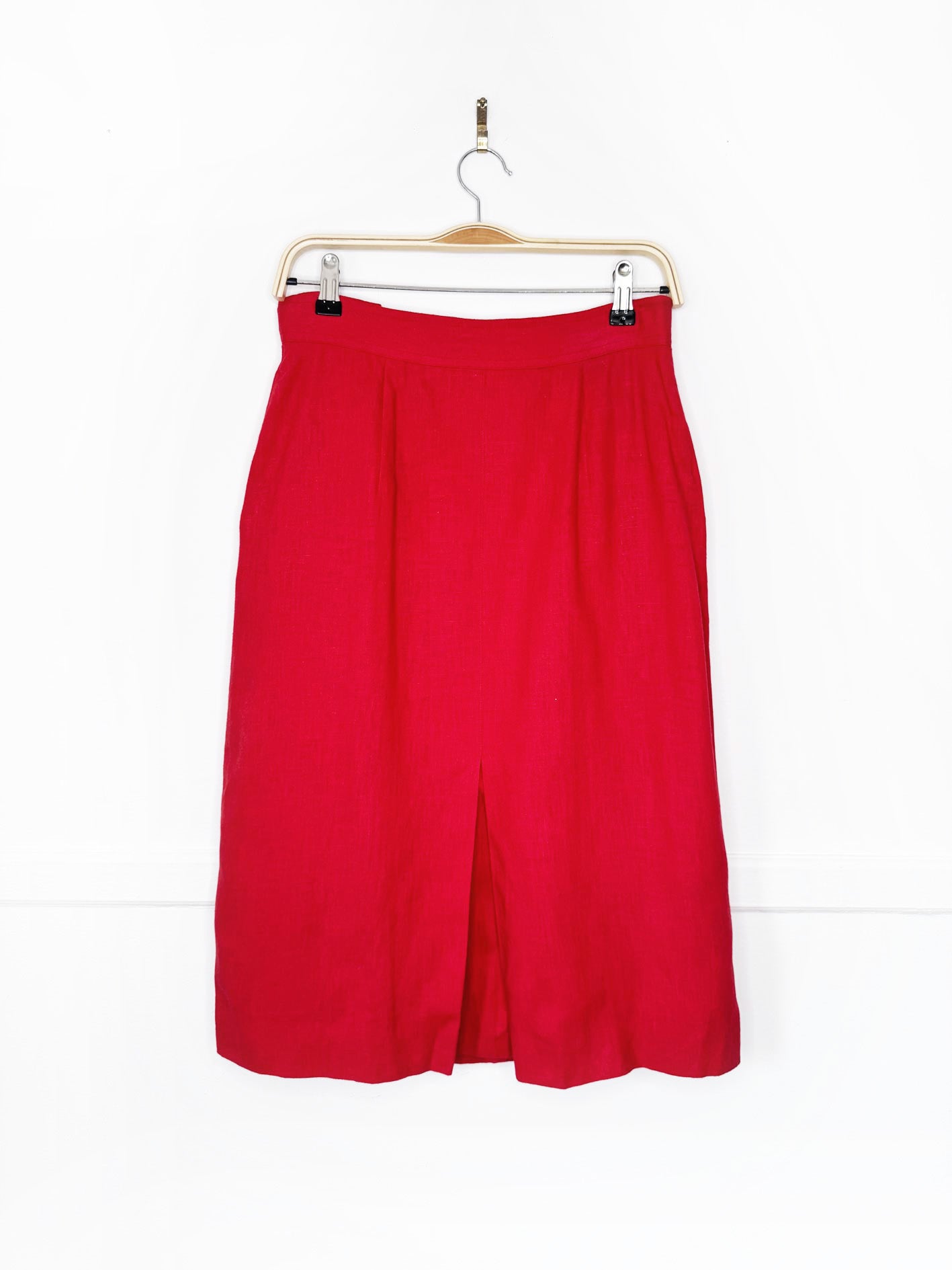 vintage christian dior linen midi skirt | made in USA