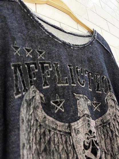 y2k affliction eagle crest logo long sleeve shirt - good market thrift store