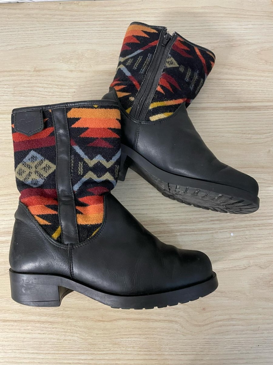 vintage paul brody pendleton wool lined leather boot - good market thrift store