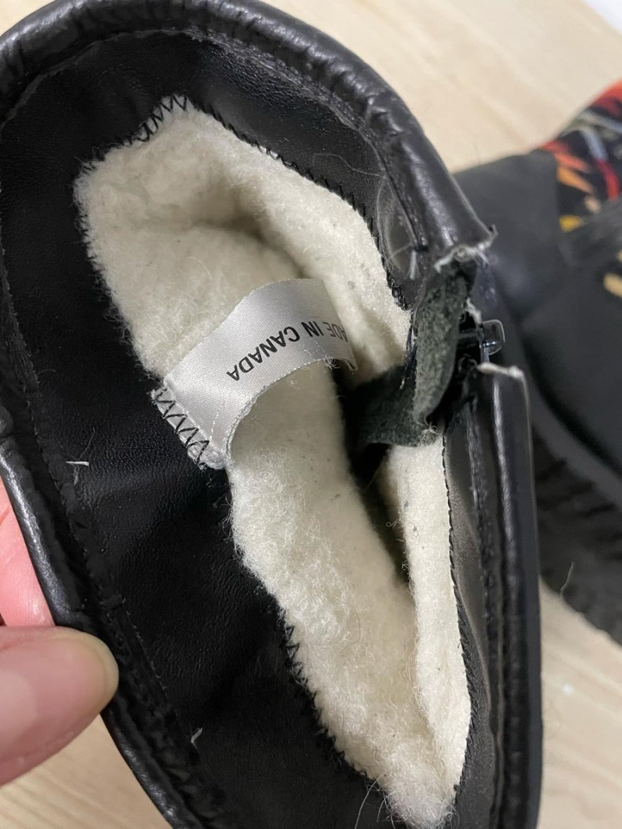 vintage paul brody pendleton wool lined leather boot - good market thrift store