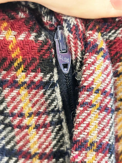 vintage 70s wool plaid flare leg trousers - good market thrift store