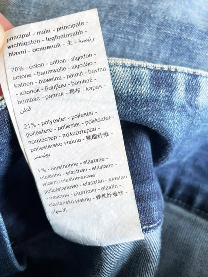 y2k promod argyle waist denim flood maxi skirt - good market thrift store