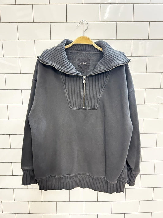 aerie down to earth 1/4 zip oversized sweatshirt - good market thrift store
