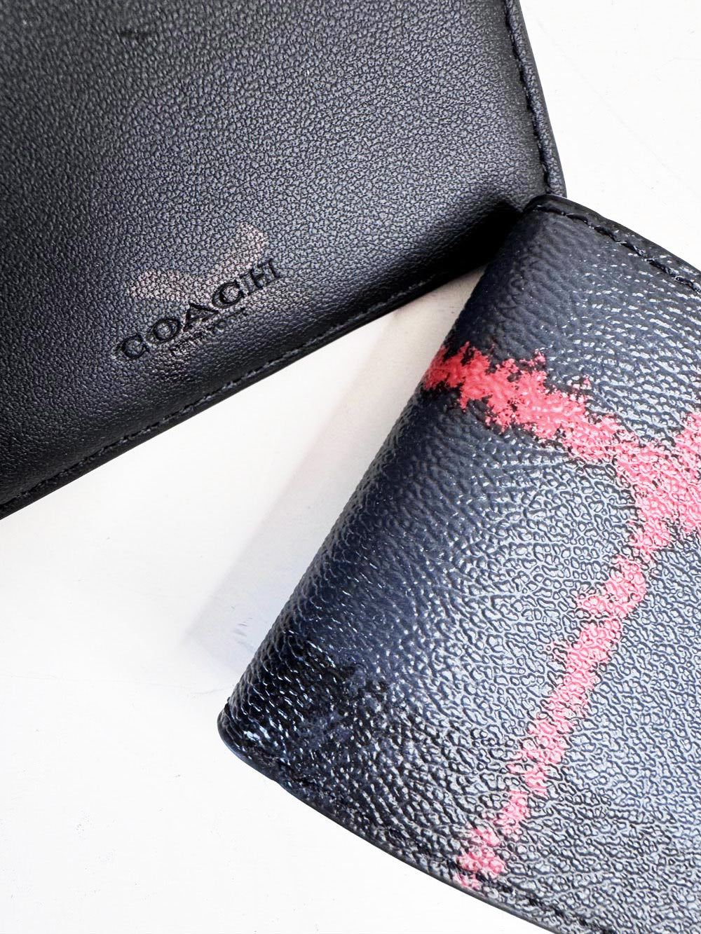 coach 3-in-1 canvas crossgrain leather wallet