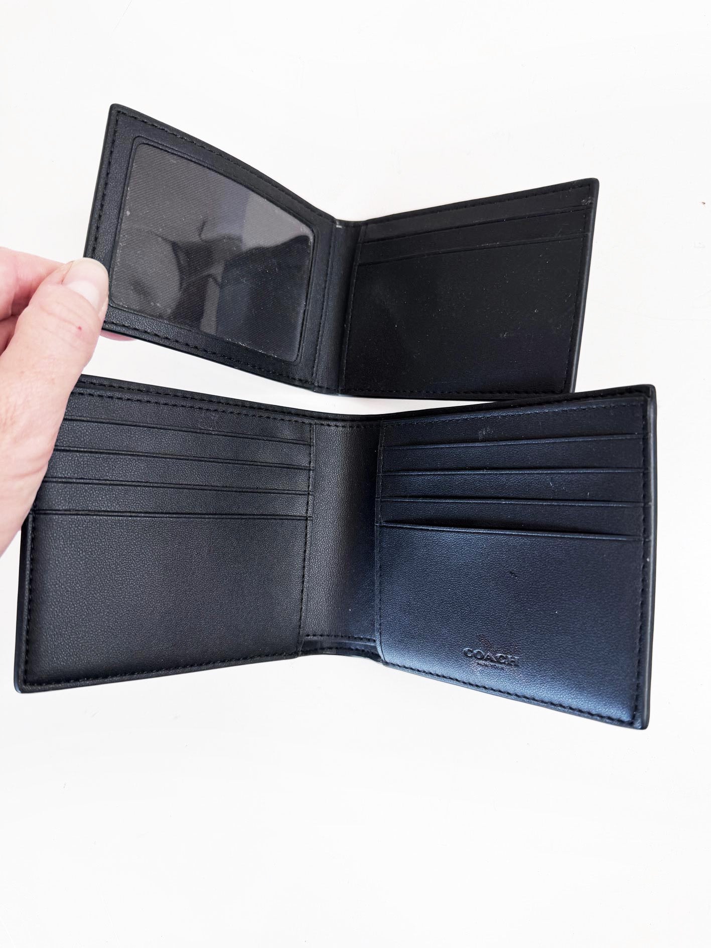 coach 3-in-1 canvas crossgrain leather wallet