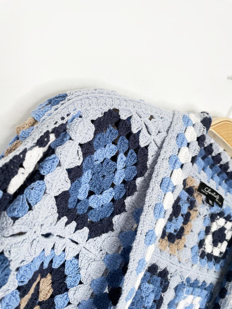 charlie b 2024 granny square crochet knit open cardigan - good market thrift store