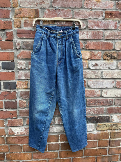 vintage 80s clockhouse high rise pleated jeans