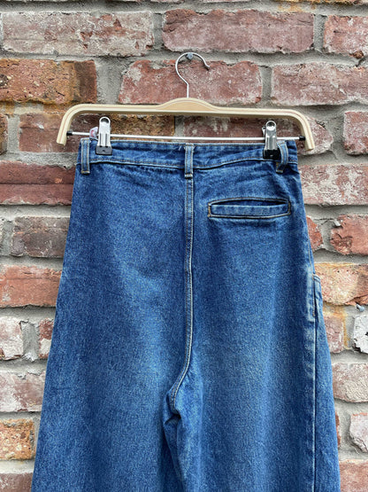 vintage 80s clockhouse high rise pleated jeans
