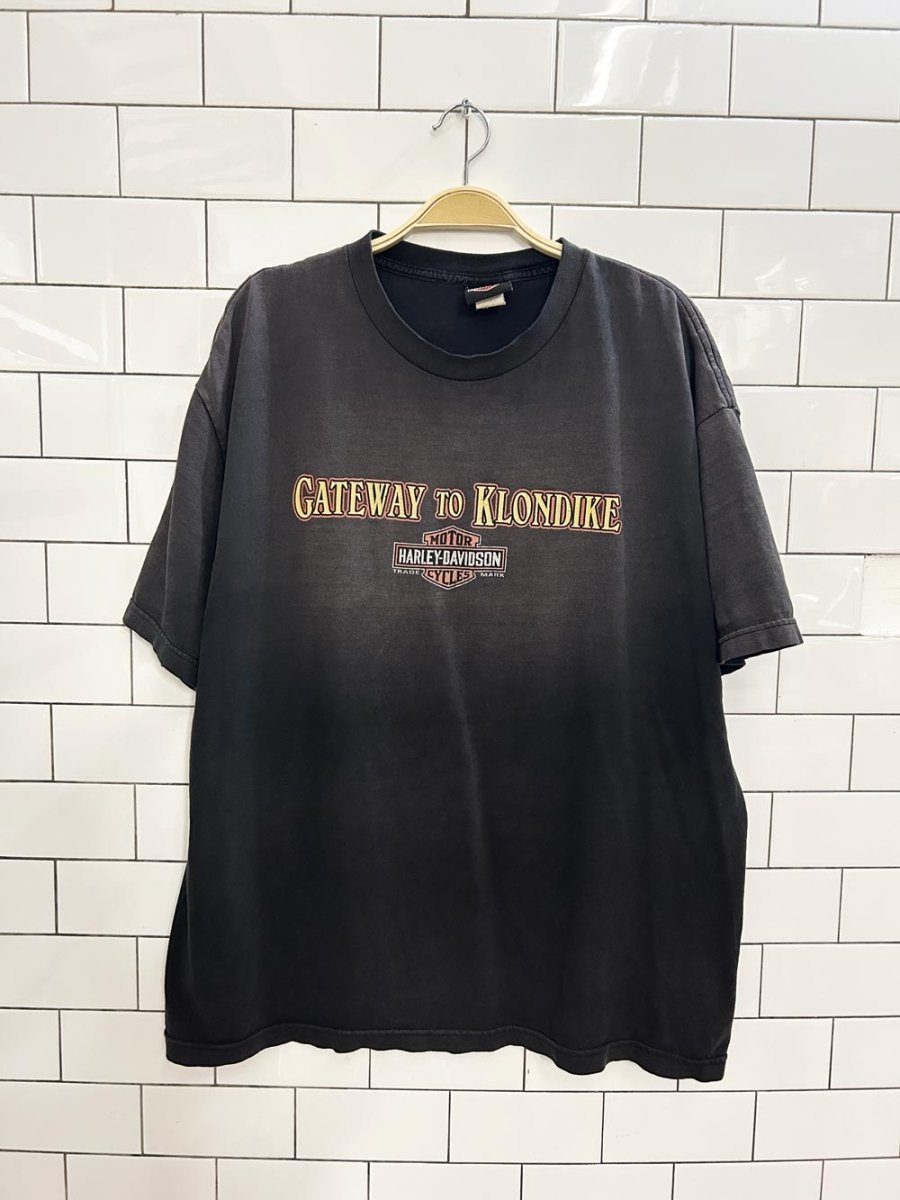 harley davidson gateway to klondike oversized faded graphic tee - good market thrift store