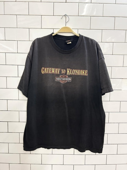 harley davidson gateway to klondike oversized faded graphic tee - good market thrift store