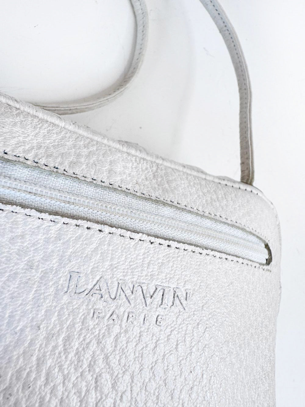 vintage lanvin pebbled leather small crossbody bag | made in France