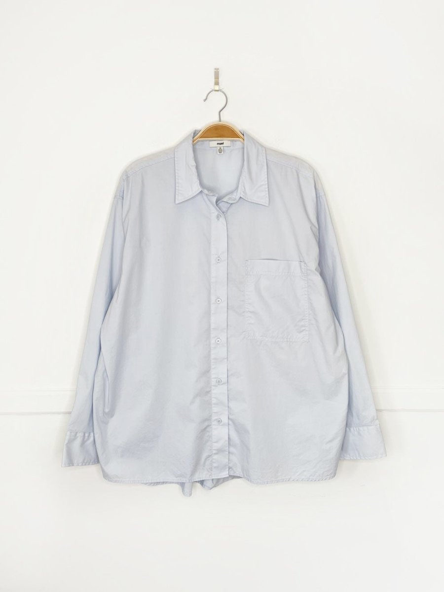 mavi box pleat oversized poplin cotton shirt - good market thrift store