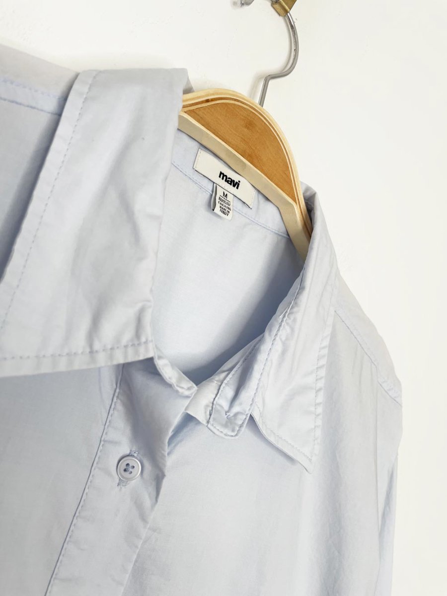 mavi box pleat oversized poplin cotton shirt - good market thrift store