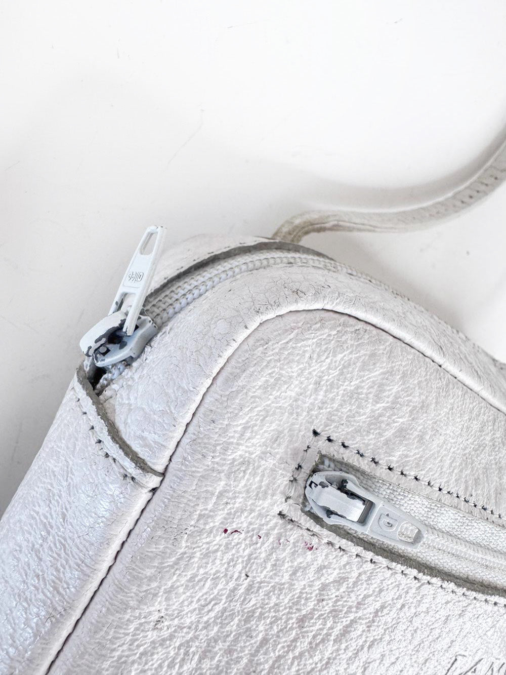 vintage lanvin pebbled leather small crossbody bag | made in France