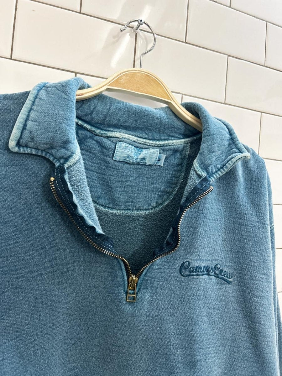 vintage 90s campus crew oversized 1/4 zip cottage sweatshirt - good market thrift store