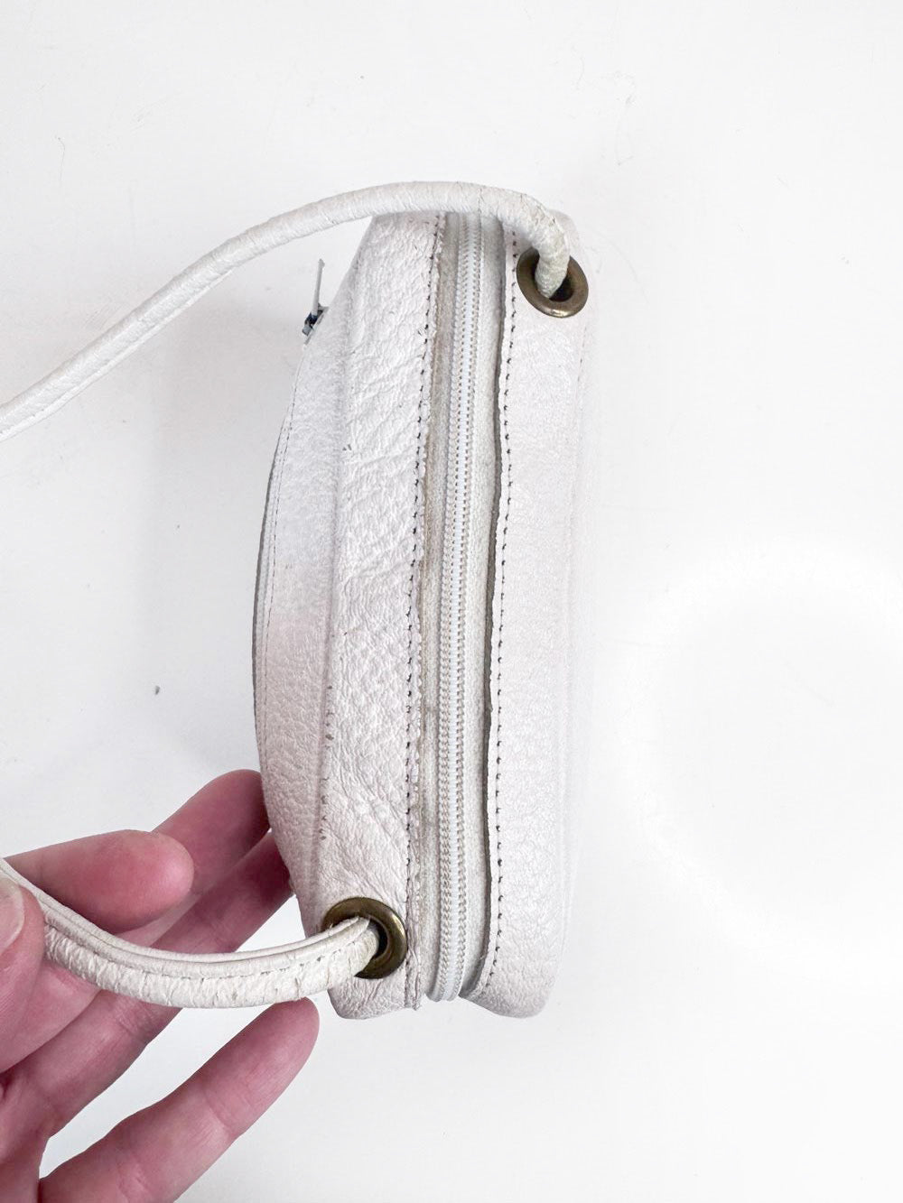 vintage lanvin pebbled leather small crossbody bag | made in France