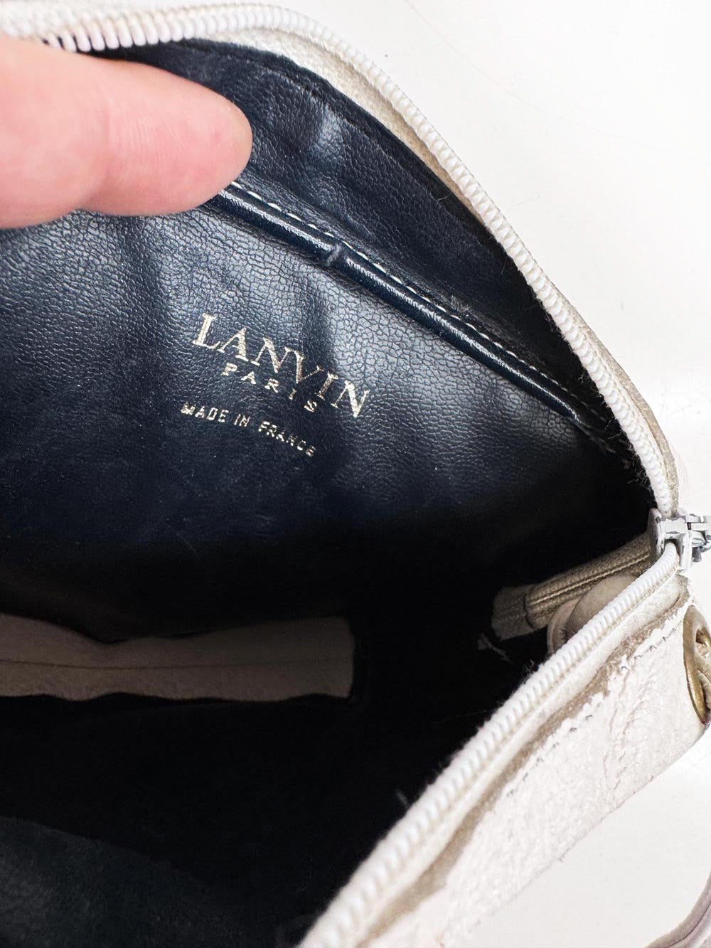 vintage lanvin pebbled leather small crossbody bag | made in France