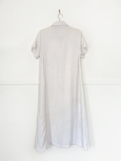 gauze cotton full button maxi shirt dress - good market thrift store