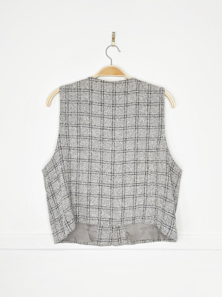 vintage 90s looks windowpane woven vest top - good market thrift store