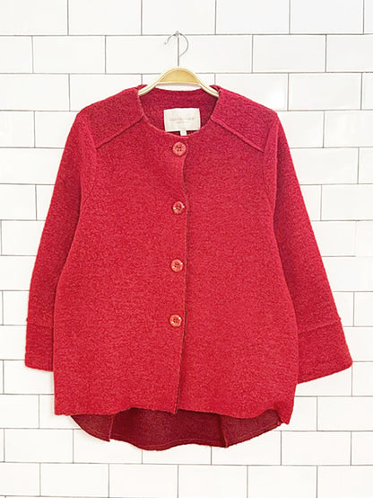 vintage marisa & marie felted wool-blend knit cardigan jacket | made in Italy