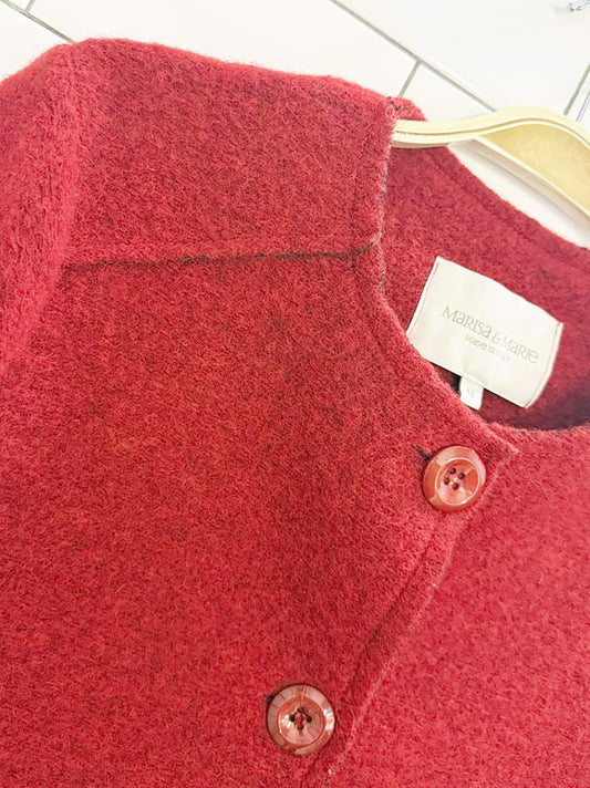 vintage marisa & marie felted wool-blend knit cardigan jacket | made in Italy