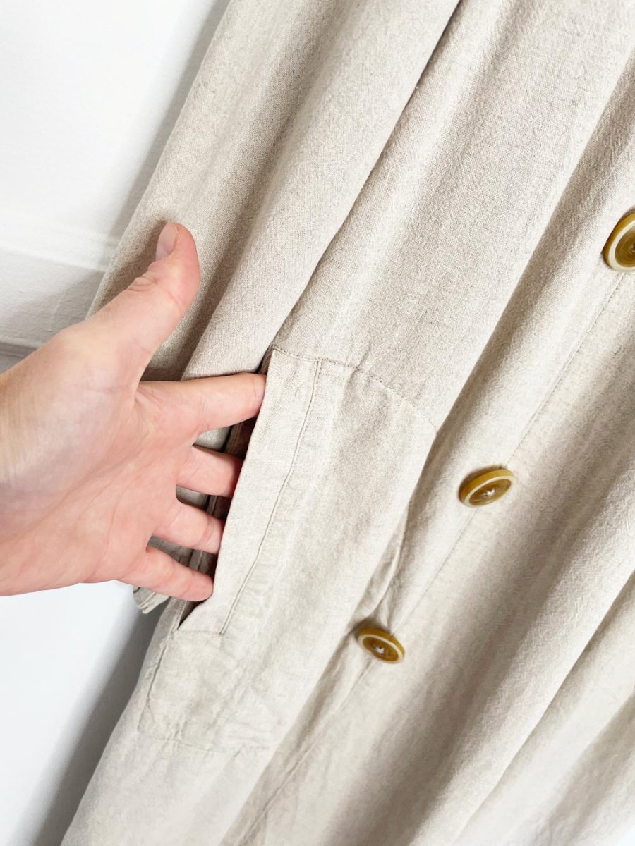 free people sweet melody linen - blend lagenlook duster jacket - good market thrift store