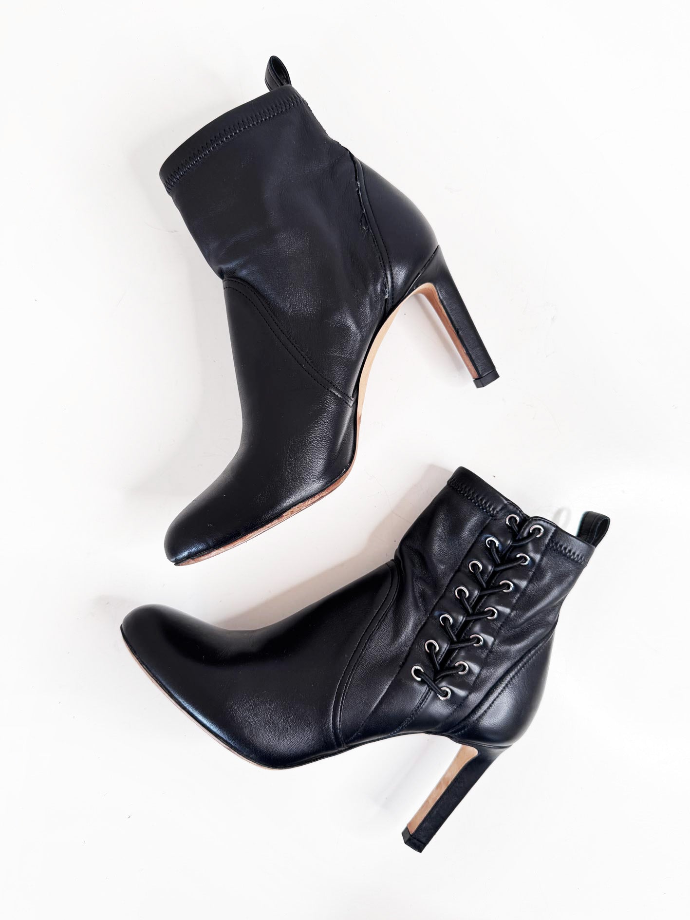jimmy choo mallory butter leather corset heeled sock boots | made in Italy